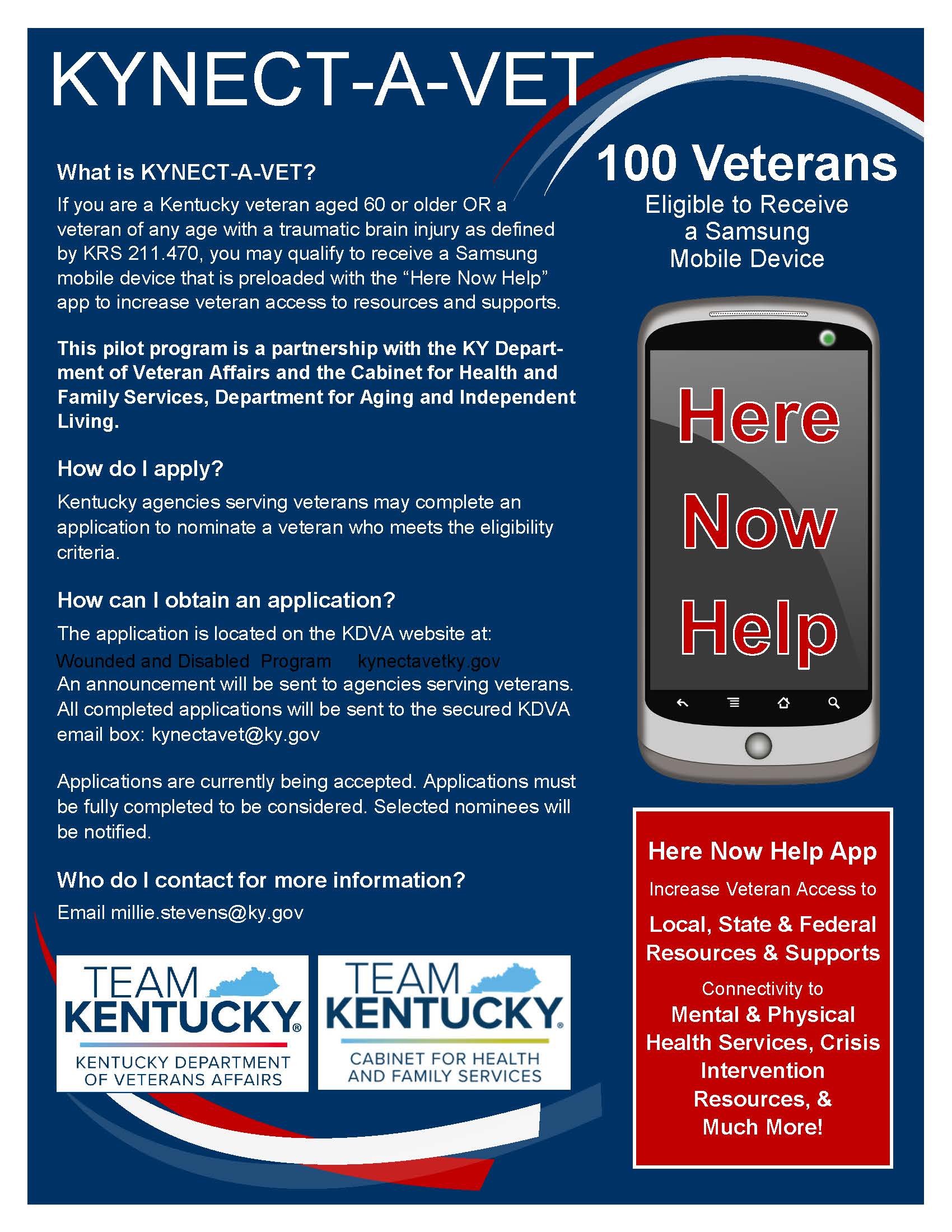 KYNECT-A-VET Flyer with overview of the program.